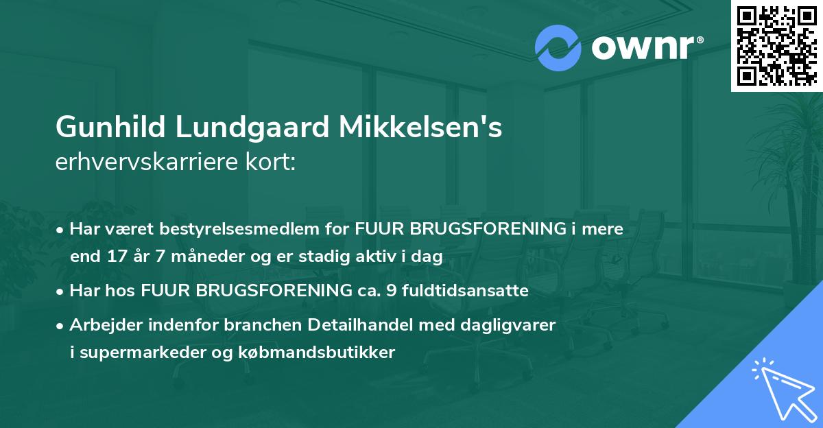 Gunhild Lundgaard Mikkelsen's erhvervskarriere kort