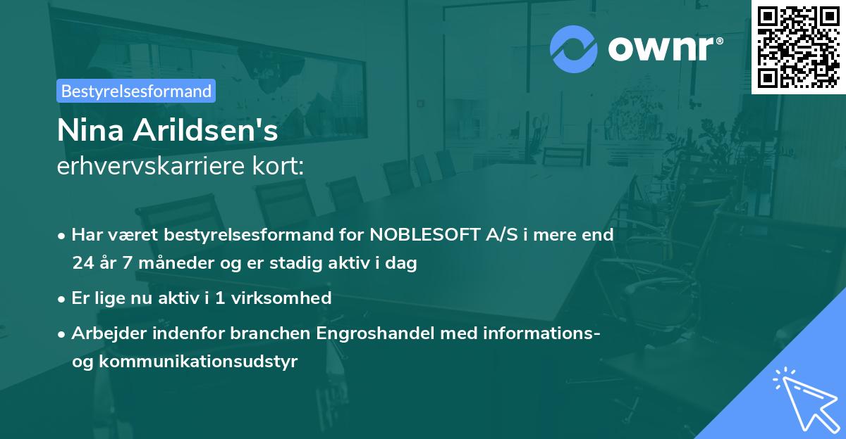 Nina Arildsen's erhvervskarriere kort