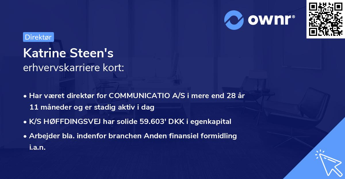 Katrine Steen's erhvervskarriere kort