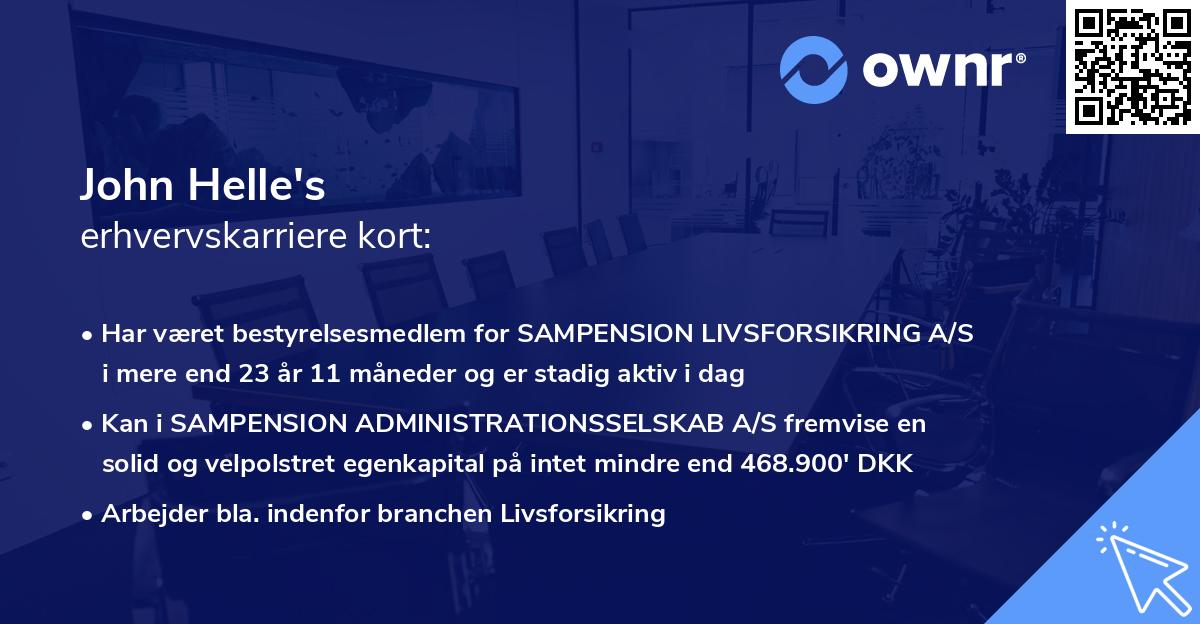 John Helle's erhvervskarriere kort
