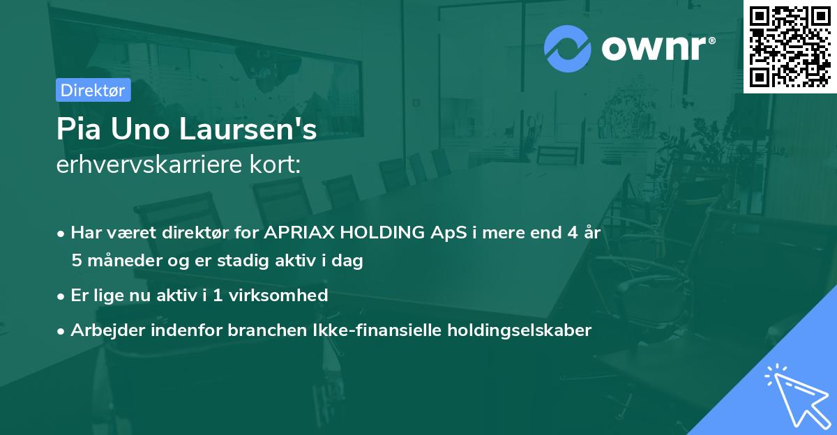 Pia Uno Laursen's erhvervskarriere kort