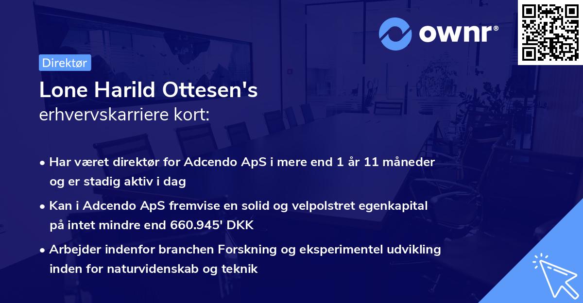 Lone Harild Ottesen's erhvervskarriere kort