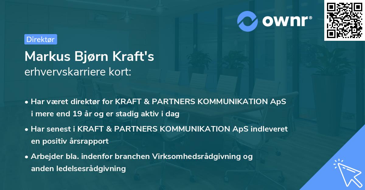 Markus Bjørn Kraft's erhvervskarriere kort