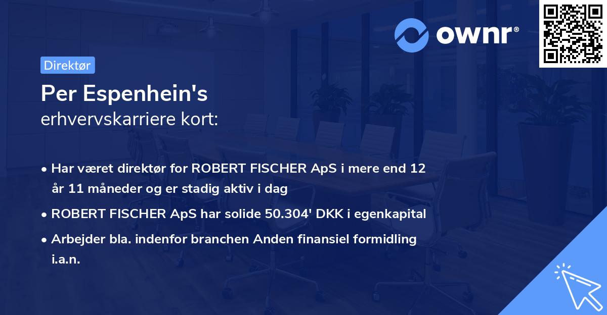 Per Espenhein's erhvervskarriere kort
