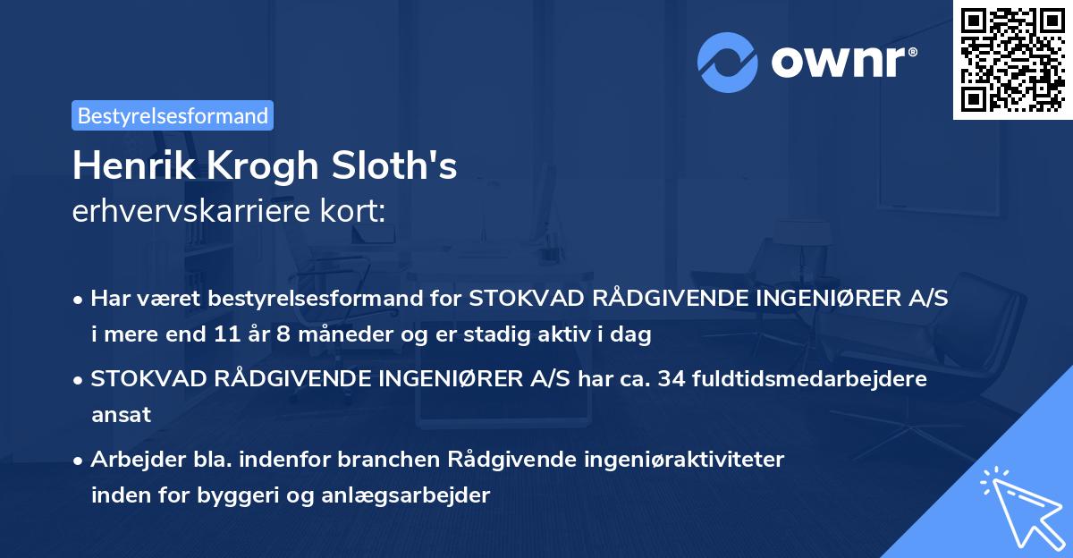 Henrik Krogh Sloth's erhvervskarriere kort