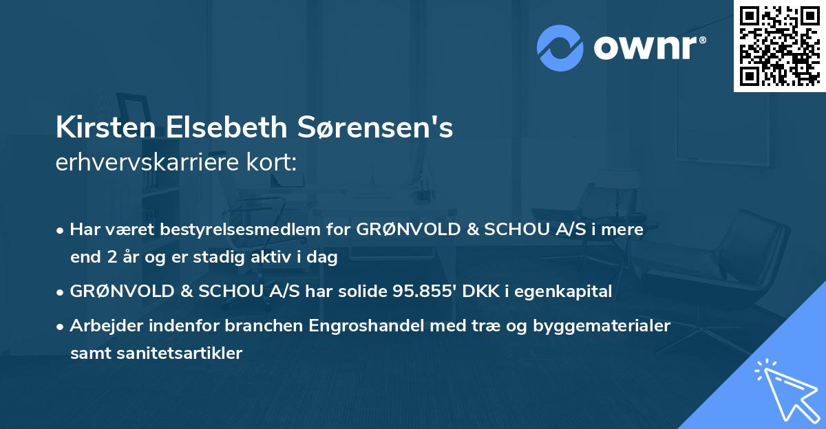 Kirsten Elsebeth Sørensen's erhvervskarriere kort
