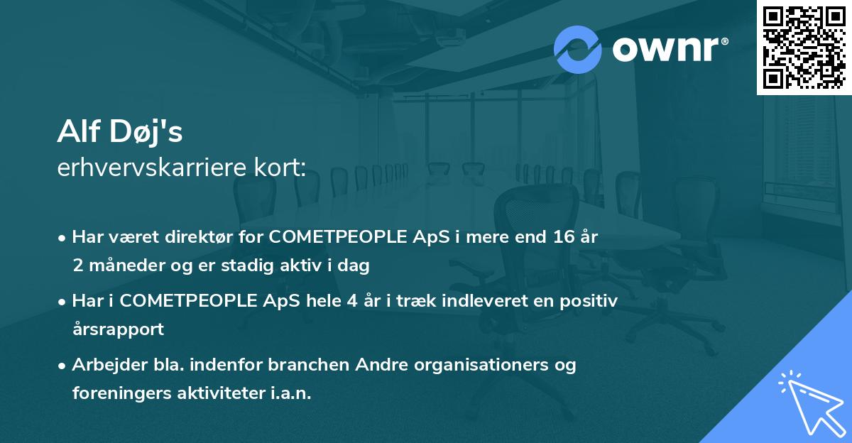 Alf Døj's erhvervskarriere kort