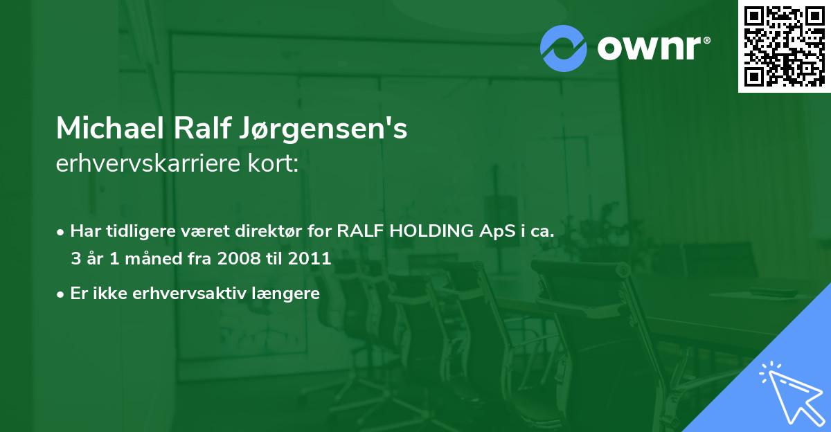 Michael Ralf Jørgensen's erhvervskarriere kort