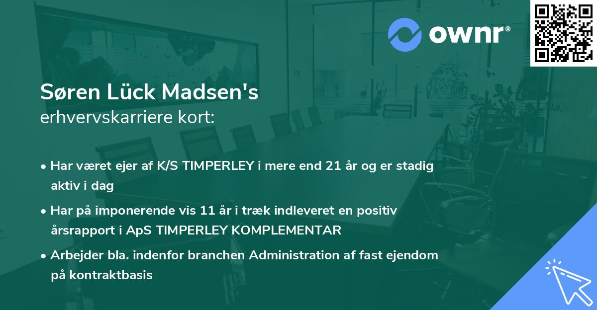 Søren Lück Madsen's erhvervskarriere kort