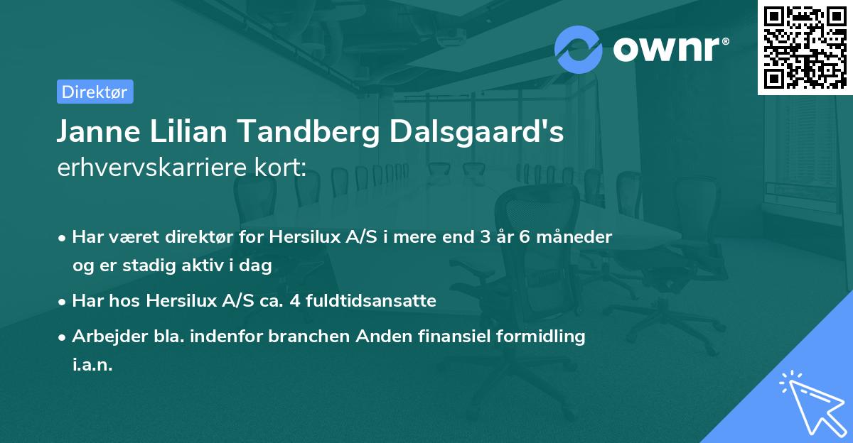 Janne Lilian Tandberg Dalsgaard's erhvervskarriere kort