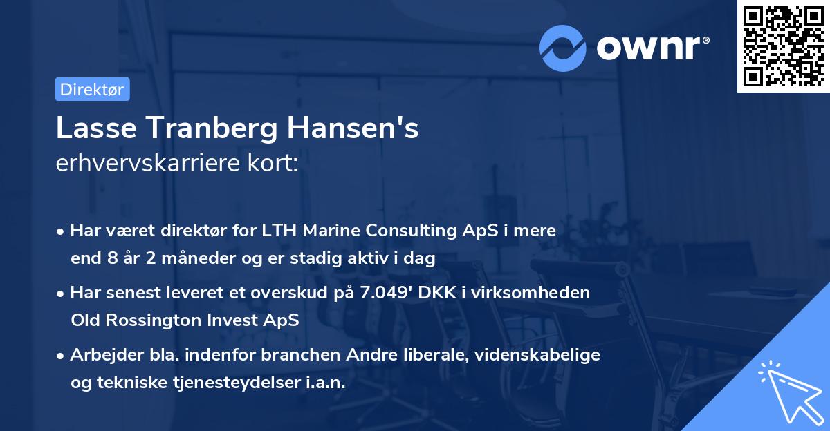 Lasse Tranberg Hansen's erhvervskarriere kort