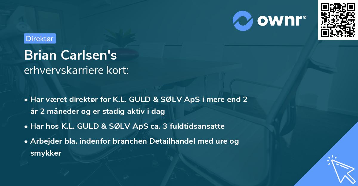 Brian Carlsen's erhvervskarriere kort