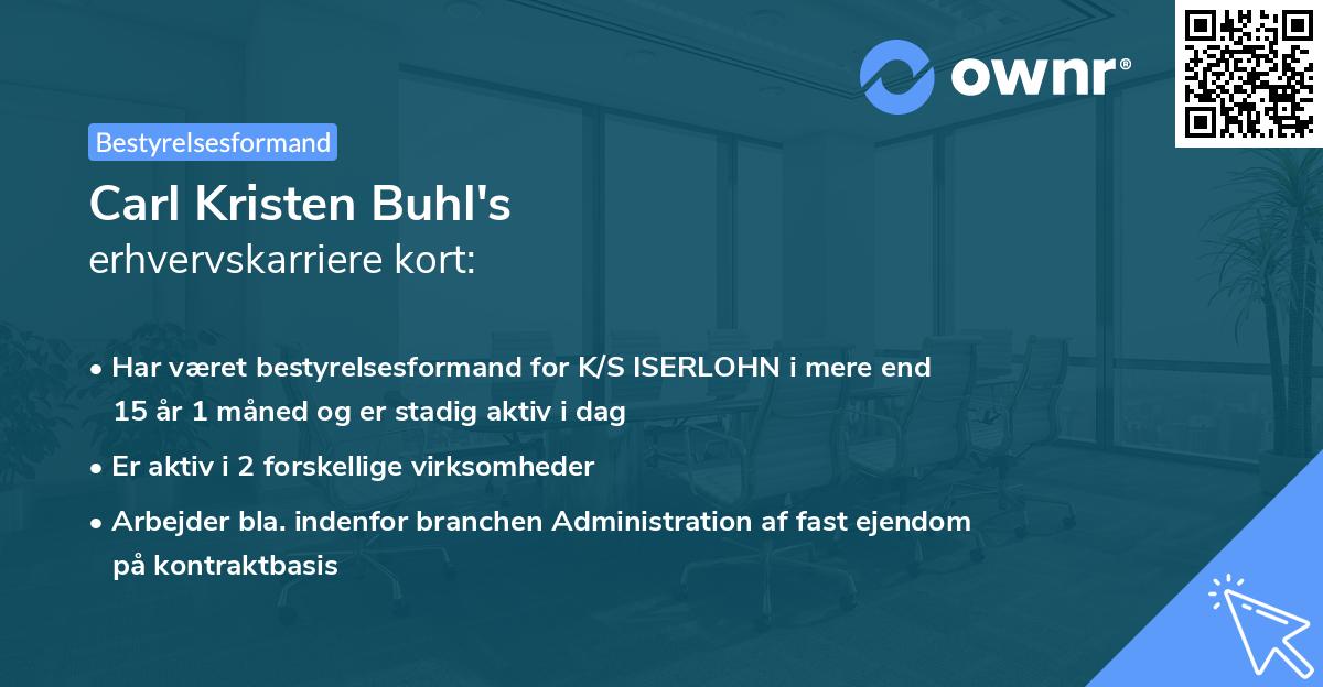 Carl Kristen Buhl's erhvervskarriere kort