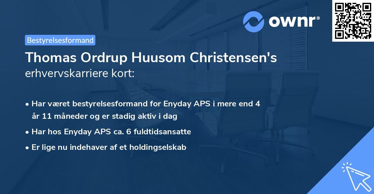 Thomas Ordrup Huusom Christensen's erhvervskarriere kort