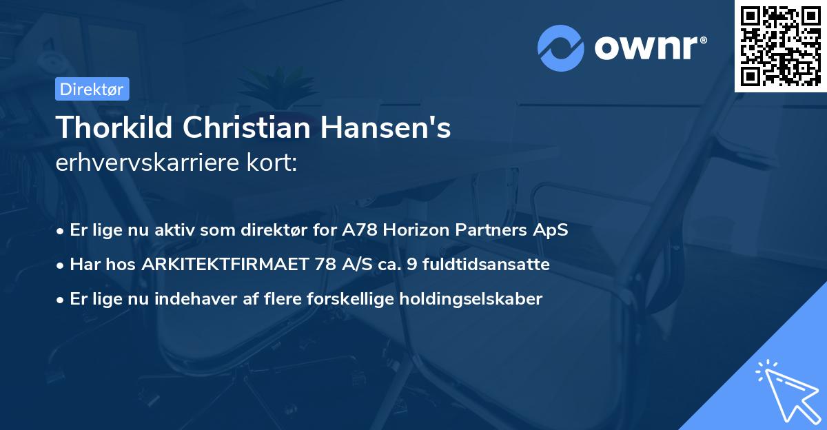 Thorkild Christian Hansen's erhvervskarriere kort