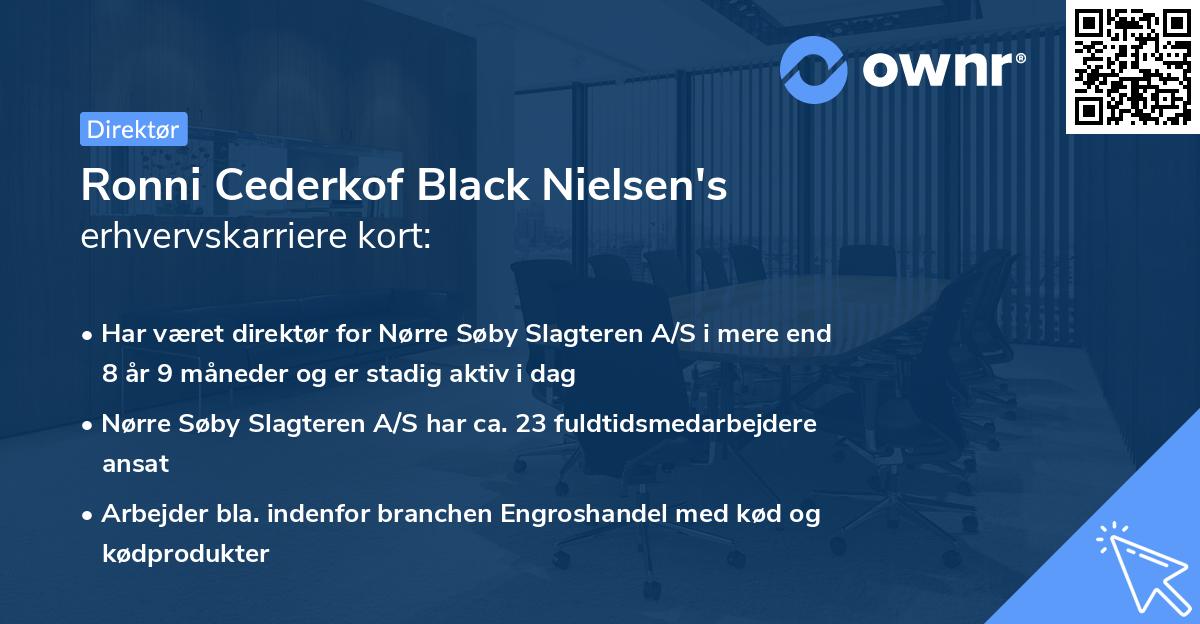 Ronni Cederkof Black Nielsen's erhvervskarriere kort