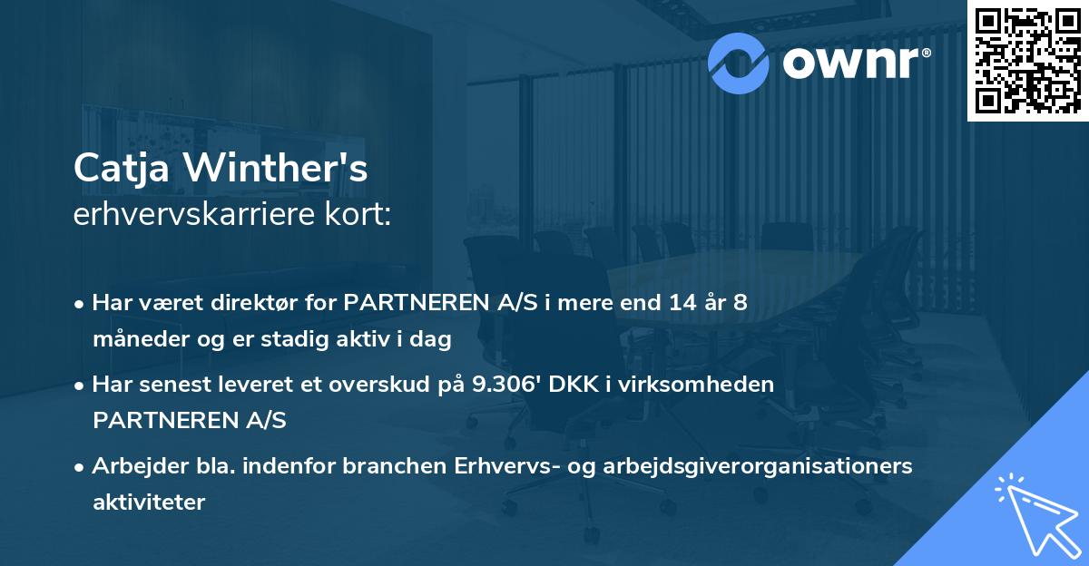 Catja Winther's erhvervskarriere kort