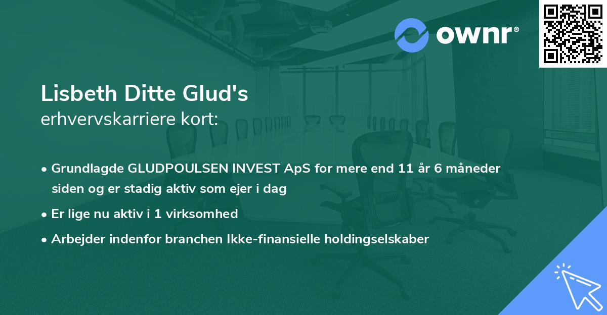 Lisbeth Ditte Glud's erhvervskarriere kort