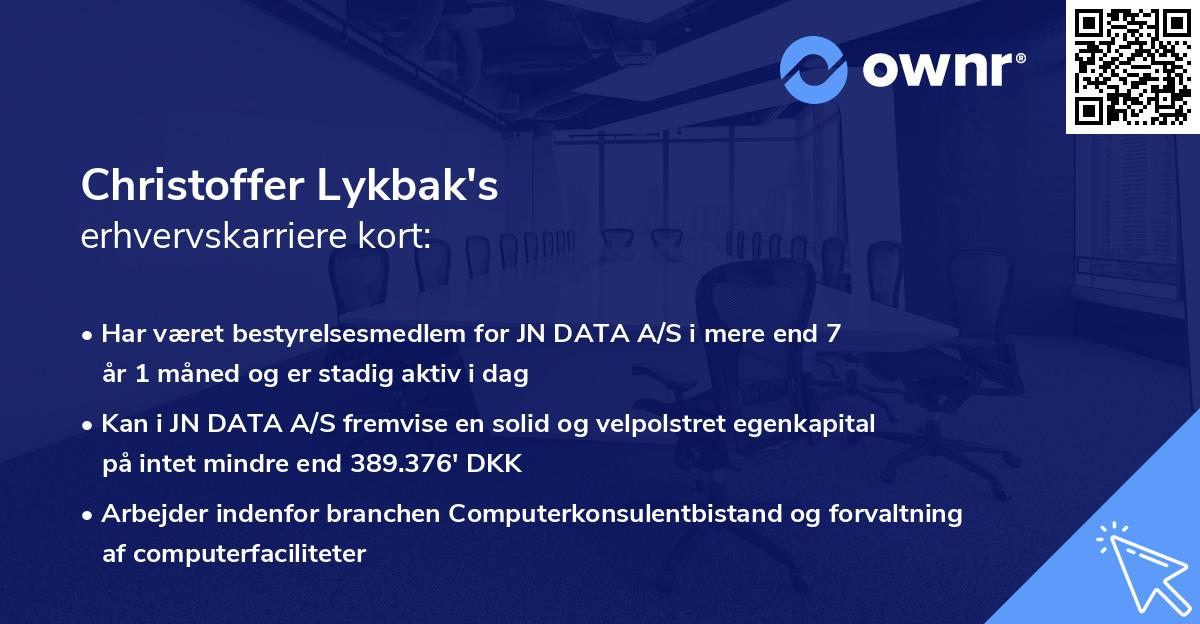 Christoffer Lykbak's erhvervskarriere kort