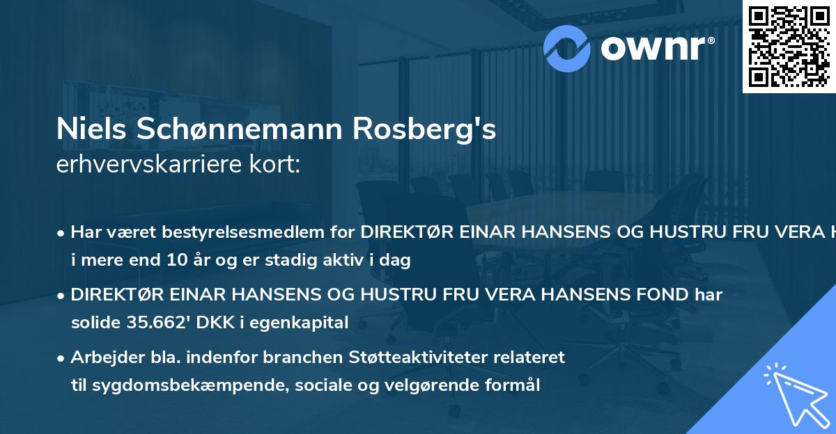 Niels Schønnemann Rosberg's erhvervskarriere kort