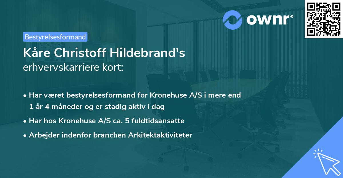 Kåre Christoff Hildebrand's erhvervskarriere kort
