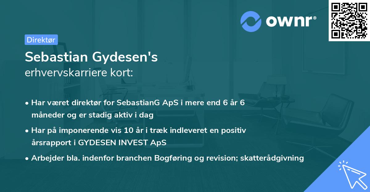 Sebastian Gydesen's erhvervskarriere kort