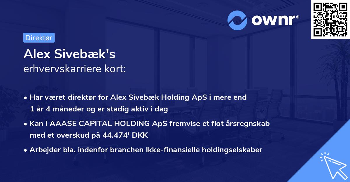 Alex Sivebæk's erhvervskarriere kort