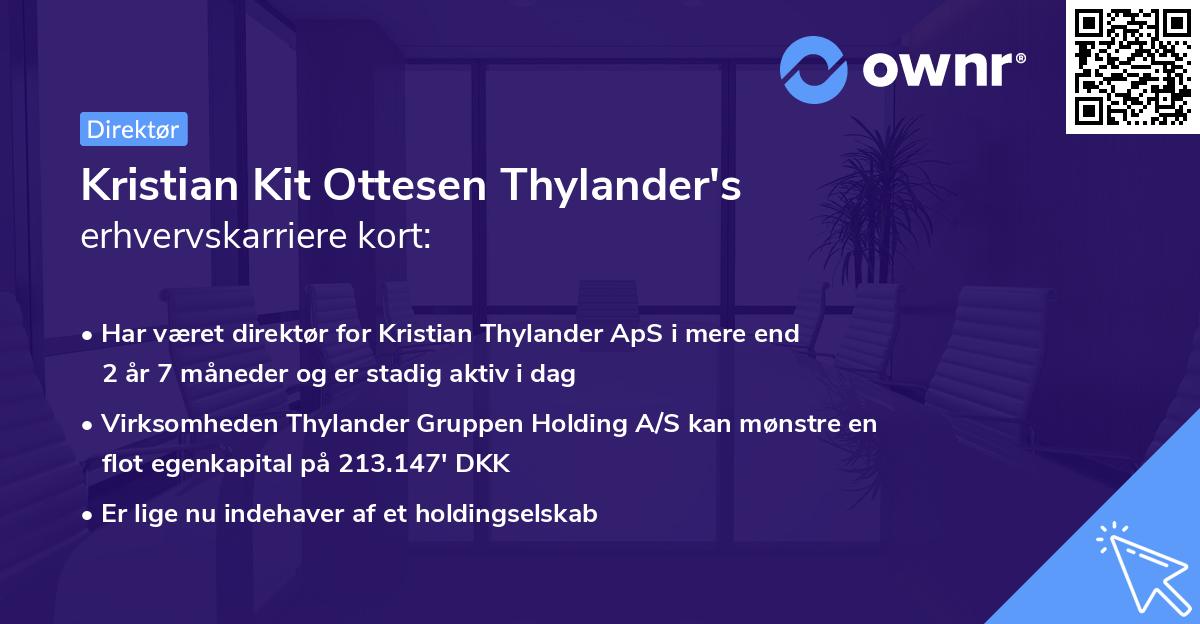 Kristian Kit Ottesen Thylander's erhvervskarriere kort