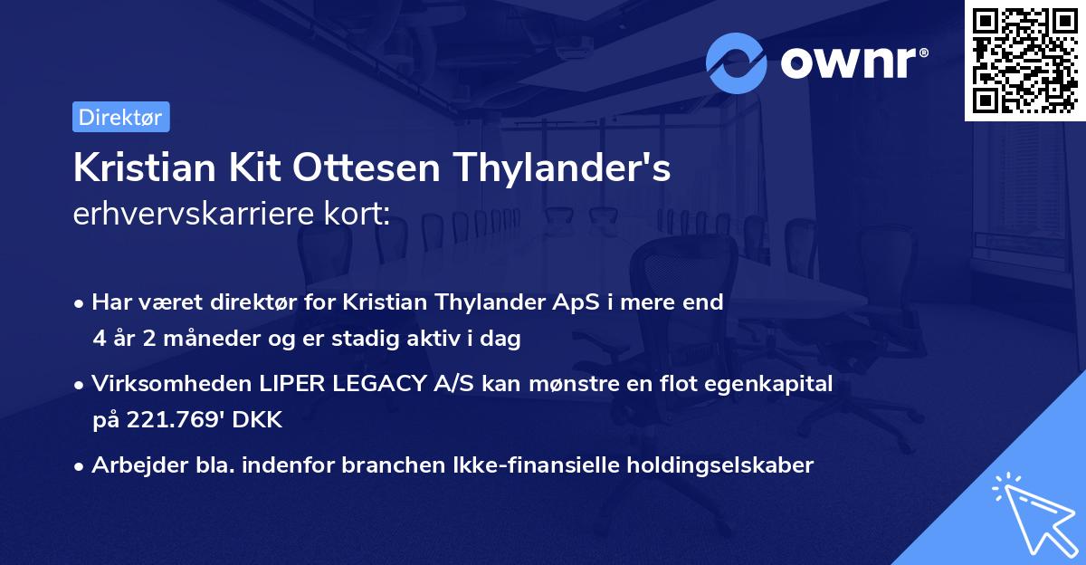 Kristian Kit Ottesen Thylander's erhvervskarriere kort