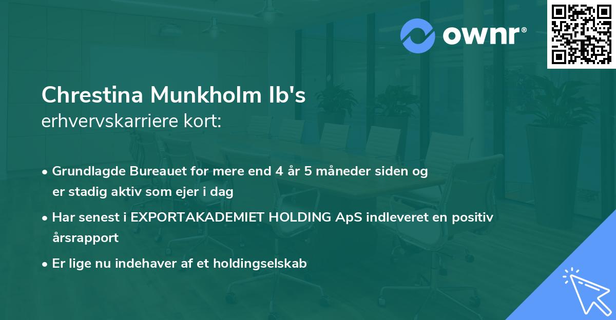 Chrestina Munkholm Ib's erhvervskarriere kort