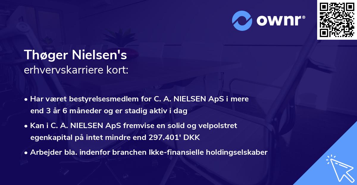 Thøger Nielsen's erhvervskarriere kort