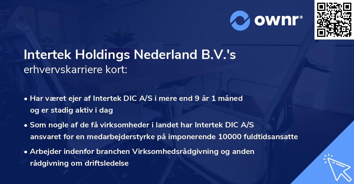 Intertek Holdings Nederland B.V.'s erhvervskarriere kort