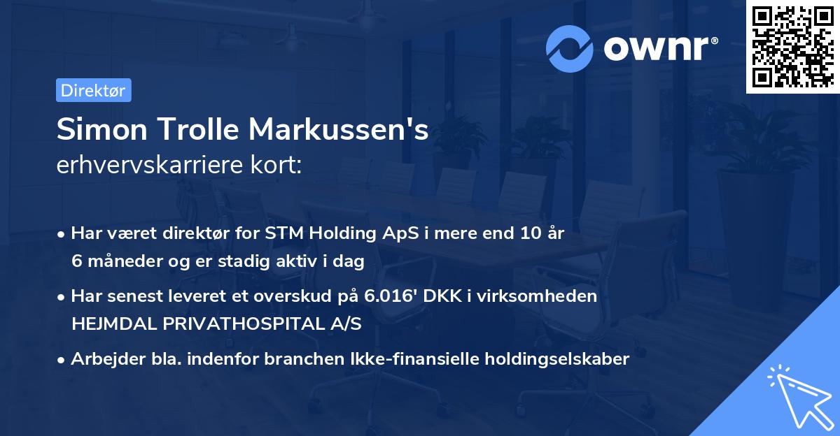 Simon Trolle Markussen's erhvervskarriere kort