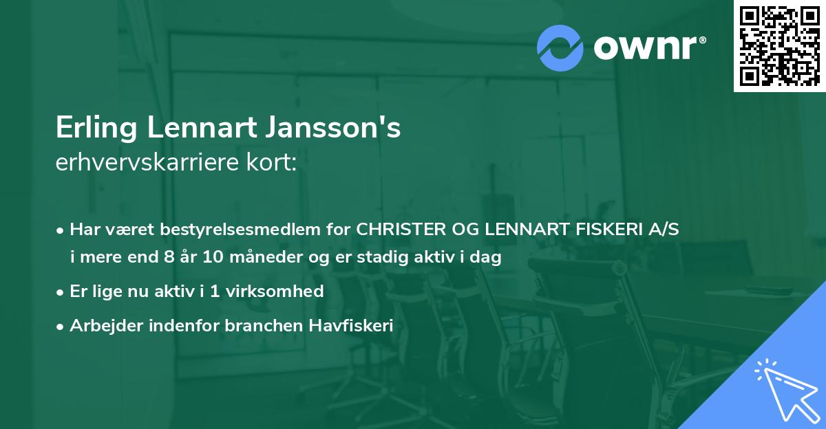 Erling Lennart Jansson's erhvervskarriere kort