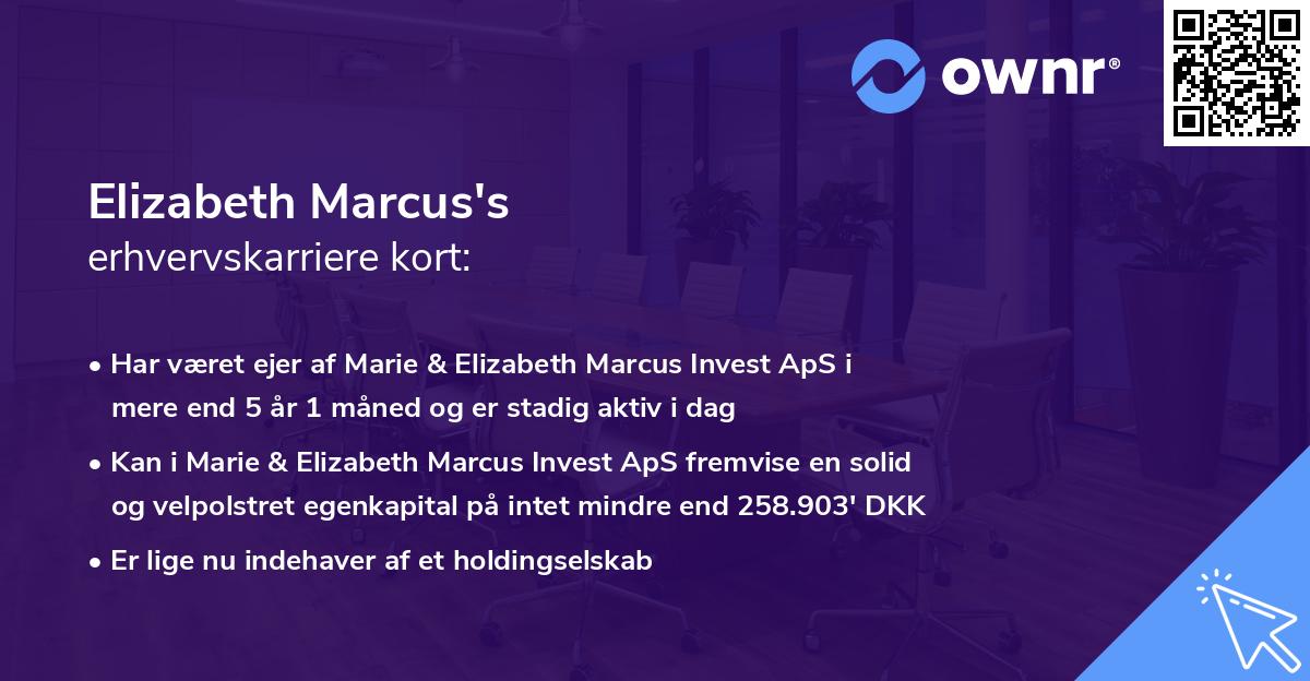 Elizabeth Marcus's erhvervskarriere kort