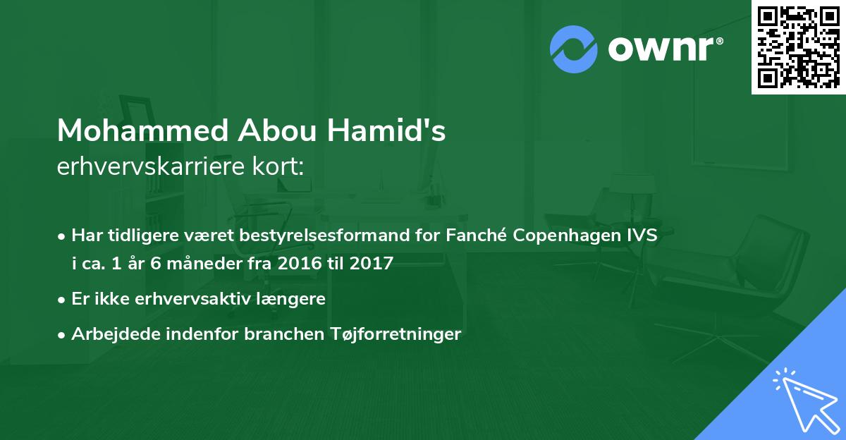 Mohammed Abou Hamid's erhvervskarriere kort