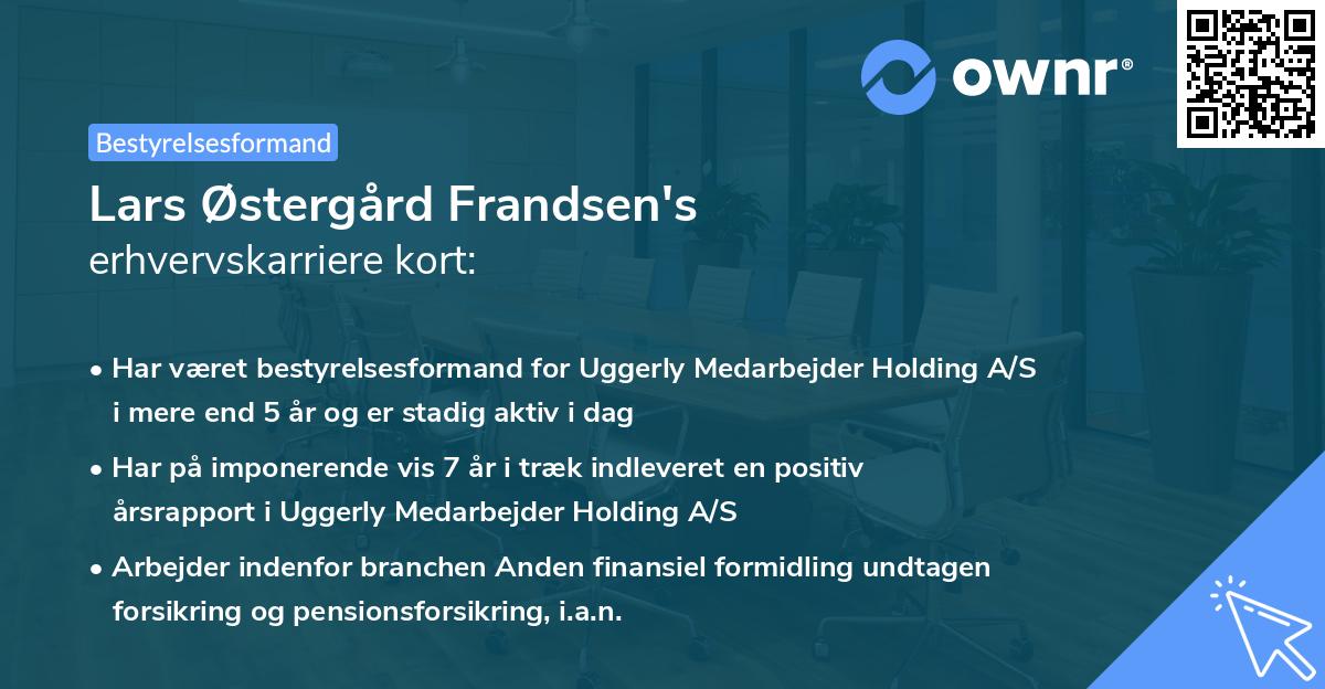 Lars Østergård Frandsen's erhvervskarriere kort