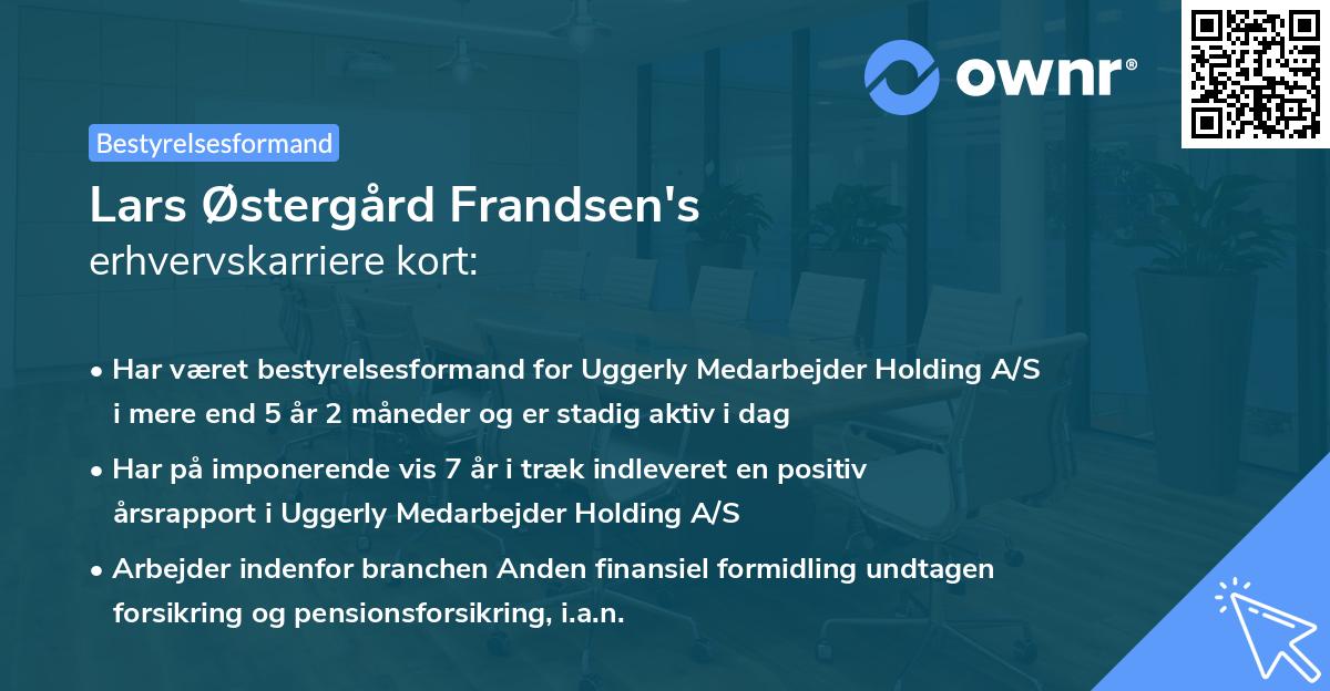 Lars Østergård Frandsen's erhvervskarriere kort