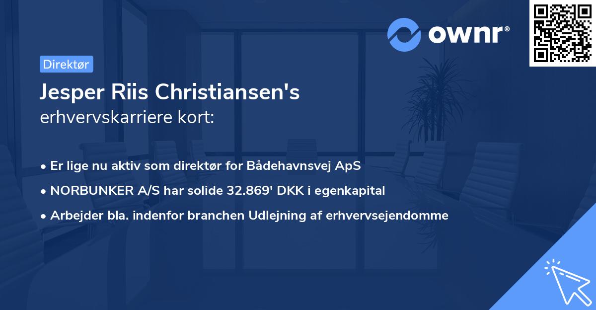 Jesper Riis Christiansen's erhvervskarriere kort