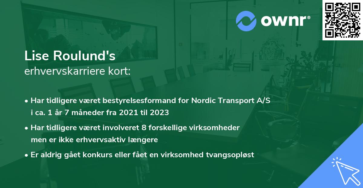 Lise Roulund's erhvervskarriere kort