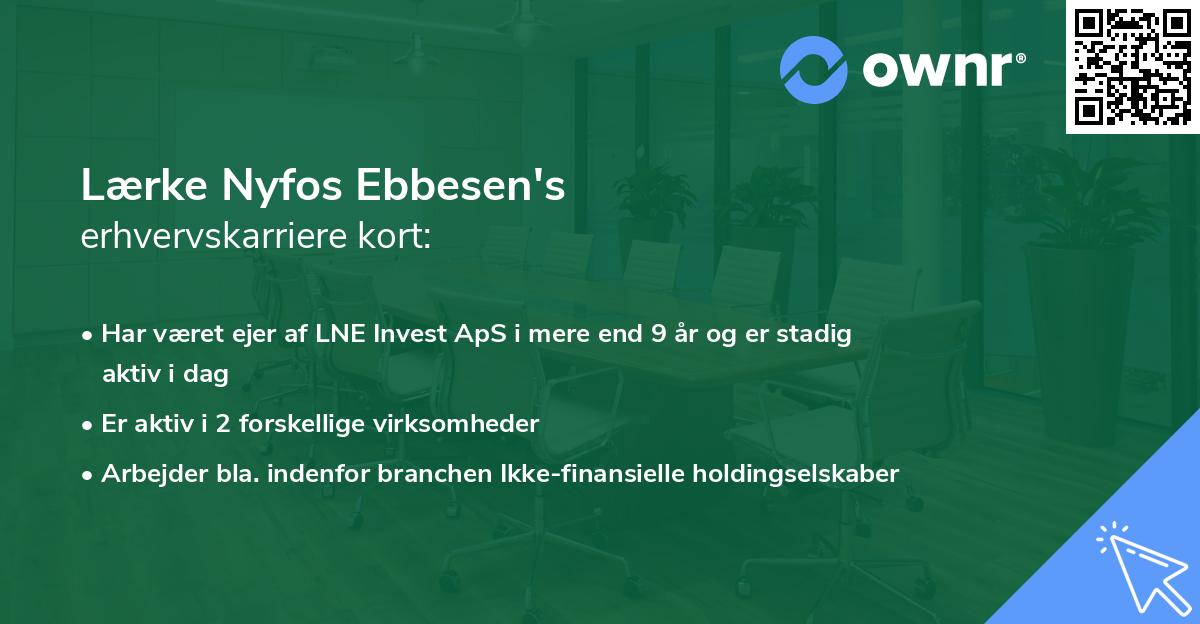 Lærke Nyfos Ebbesen's erhvervskarriere kort