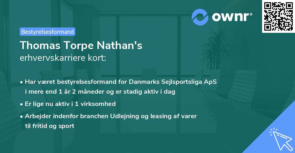 Thomas Torpe Nathan's erhvervskarriere kort