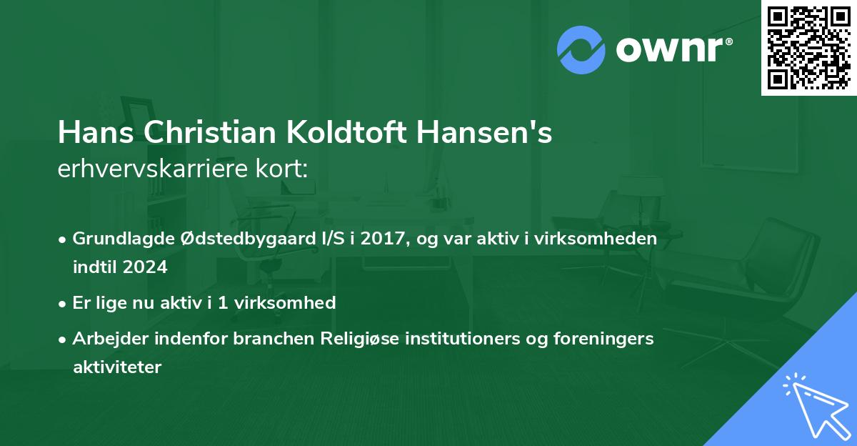 Hans Christian Koldtoft Hansen's erhvervskarriere kort