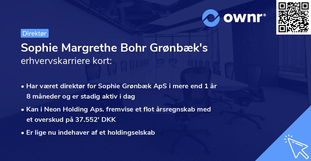 Sophie Margrethe Bohr Grønbæk's erhvervskarriere kort