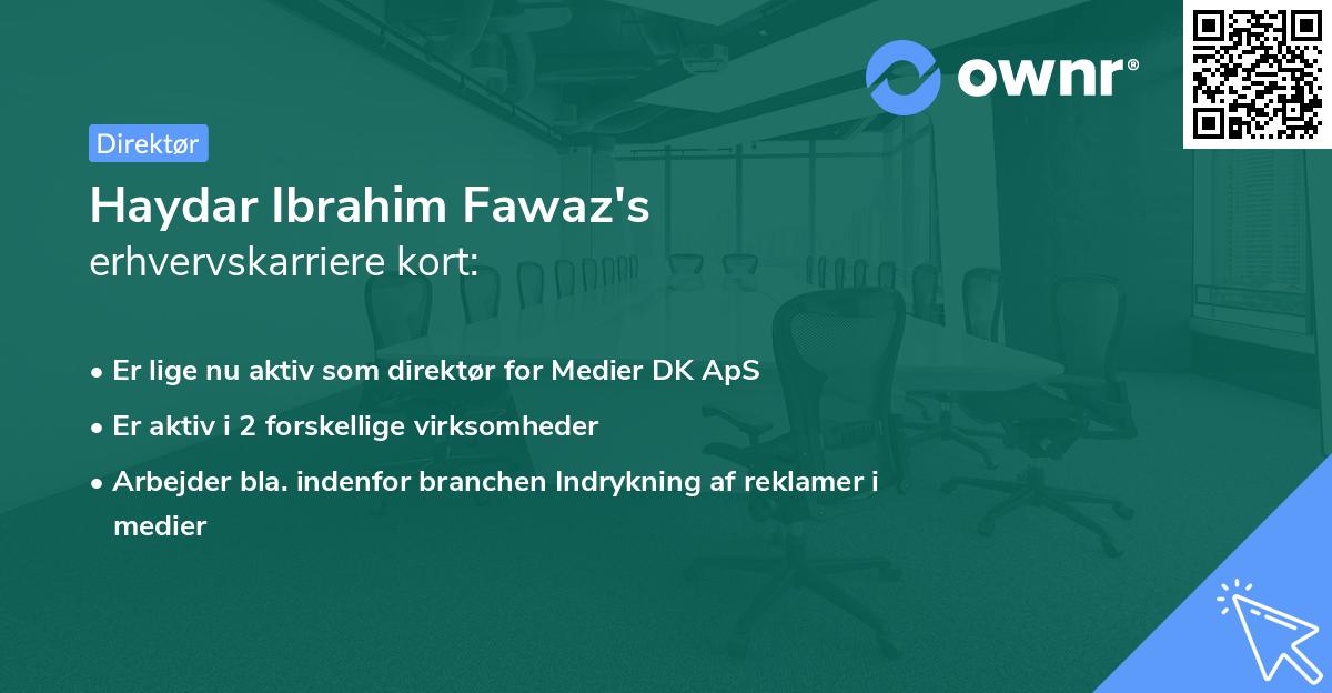Haydar Ibrahim Fawaz's erhvervskarriere kort