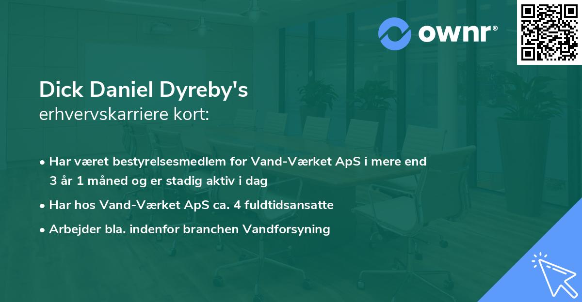 Dick Daniel Dyreby's erhvervskarriere kort