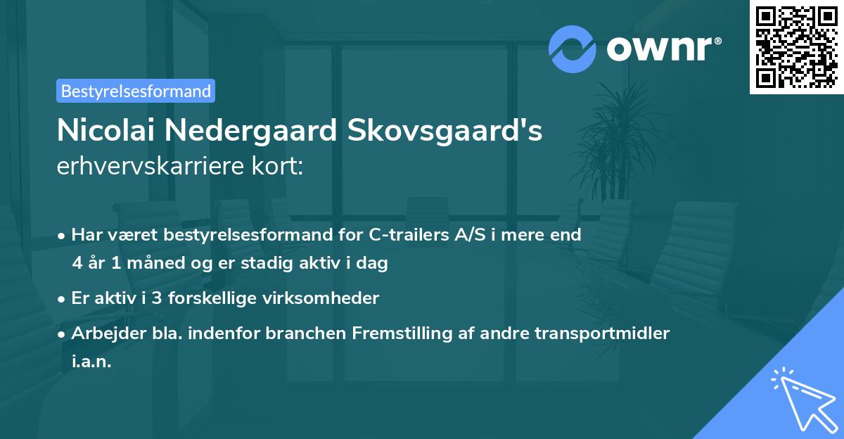 Nicolai Nedergaard Skovsgaard's erhvervskarriere kort