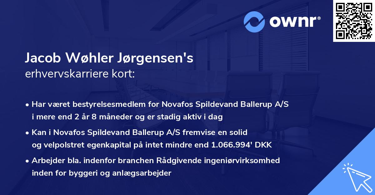 Jacob Wøhler Jørgensen's erhvervskarriere kort