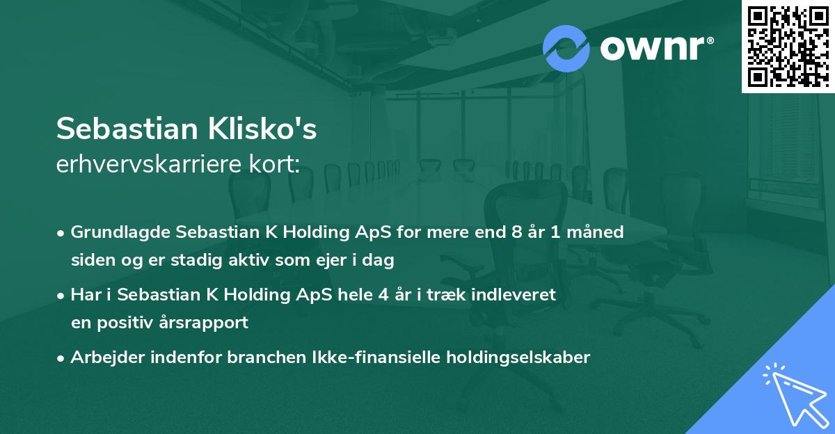 Sebastian Klisko's erhvervskarriere kort