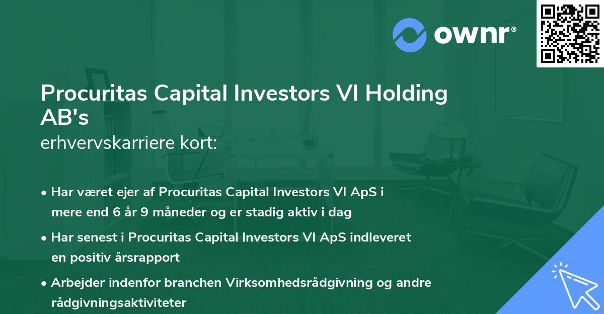 Procuritas Capital Investors VI Holding AB's erhvervskarriere kort